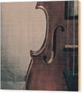 Violin Portrait Wood Print