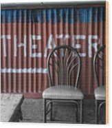 Corrugated Metal Theater Sign Wood Print