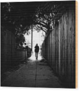 Walking In Venice Beach - Los Angeles, United States - Black And White Street Photography Wood Print