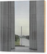 Washington Monument From The Lincoln Memorial Wood Print