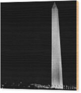 Washington Monument Moon Washington Dc Wood Print