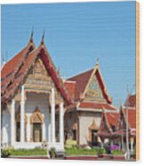 Wat Bangphratoonnok Phra Ubosot And Phra Wihan Dthb0557 Wood Print