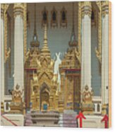 Wat Phrom Chariyawat Phra Ubosot Entrance Dthns0118 Wood Print