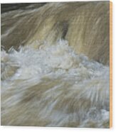 Water Over Boulder Wood Print