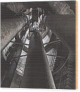 Water Tower Pipelines Wood Print