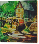 Water Wheel Wood Print