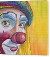 Watercolor Clown #22 Daniel Flores Wood Print