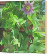 Watercolor Passion Flower 2 Wood Print