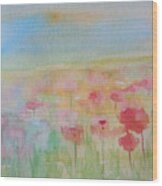 Watercolor Poppies Wood Print