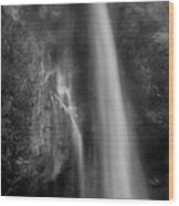 Waterfall 5830 B/w Wood Print