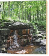 Waterfall In Glen Helen Oh Wood Print