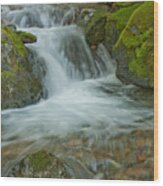 Waterfall On Crystal Creek Wood Print