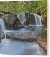 Waterfalls At Sweet Creek Falls Trail Wood Print