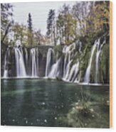 Waterfalls In Croatia Wood Print