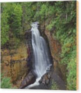 Waterfalls Miners Pictured Rocks Munising -0002 Wood Print
