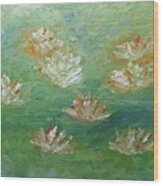 Waterlilies Abstract Wood Print