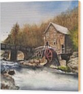 Watermill Wood Print