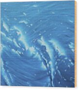 Waves - French Blue Wood Print