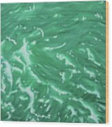 Waves - Green Wood Print