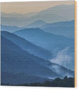 Waves Of The Blue Ridge Wood Print