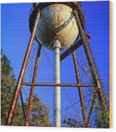 Weighty Water Cotton Mill  Water Tower Art Wood Print