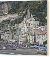 Welcome To Amalfi In Italy Wood Print