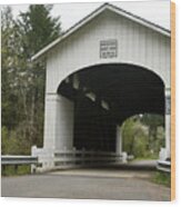 Wendling Covered Bridge Near Marcola Oregon Wood Print