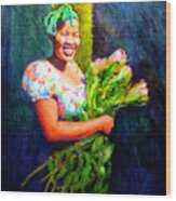 Wendy The Flower Seller Wood Print