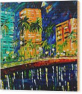 West Palm At Night Wood Print