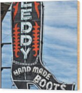 Western Boot Sign Wood Print
