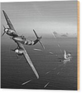 Westland Whirlwind Attacking E-boats Black And White Version Wood Print