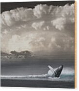 Whale Storm Wood Print