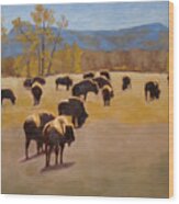 Where The Buffalo Roam Wood Print