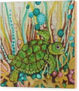 Whimsical Turtle Wood Print