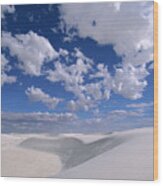 White Gypsum Dunes Wood Print