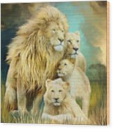 White Lion Family - Unity Wood Print