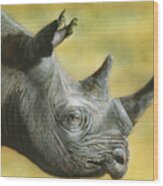 White Rhino Wood Print