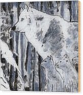 White Wolf Wood Print