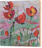 Wild Poppies - 1 Wood Print