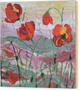 Wild Poppies - 2 Wood Print