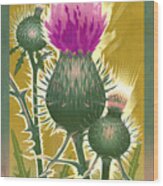 Wild Thistle Floral Poster Wood Print