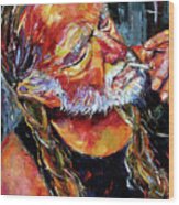 Willie Nelson Booger Red Wood Print