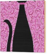 Boomerang Cat In Pink Wood Print