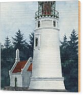 Winchester Bay Lighthouse Wood Print