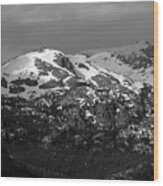 Wind River Mountains Black And White Wood Print