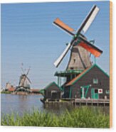 Windmills At Zaanse Schans Wood Print