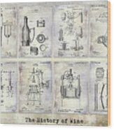 Wine History Patents Wood Print