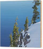 Winter At Crater Lake Wood Print