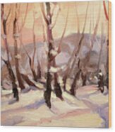 Winter Grove Wood Print