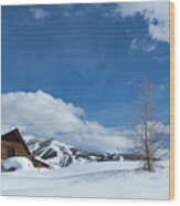 Winter In The Rockies Wood Print